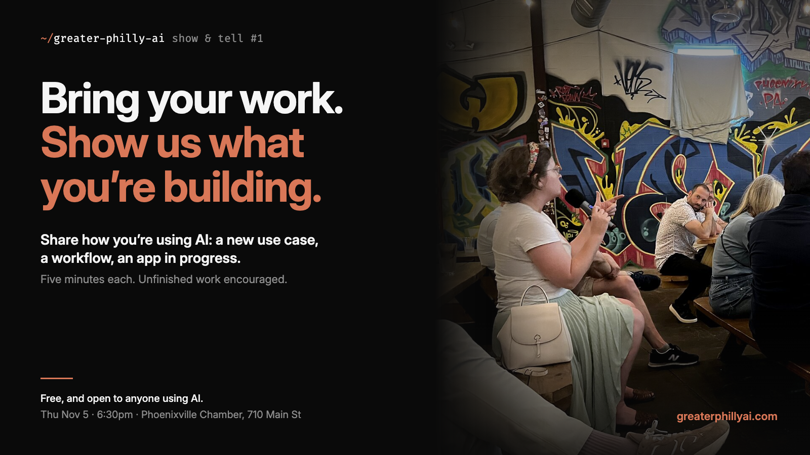 Show the room what you're building — Show & Tell #1
